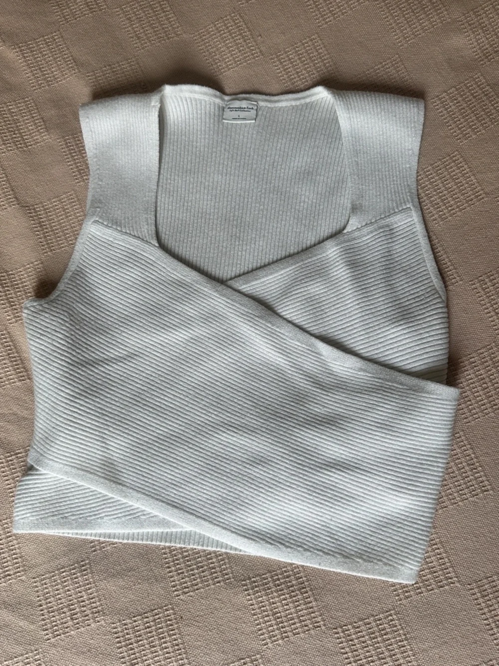 Abercrombie & Fitch Soft A&F Collection White Cropped Sweater